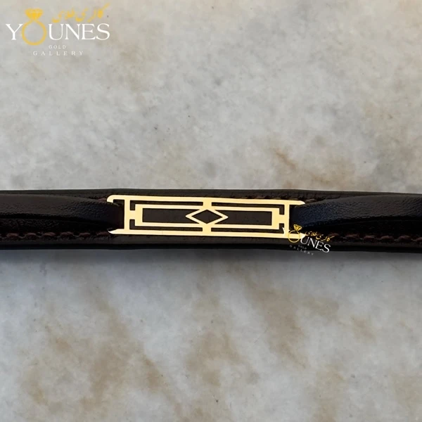 دستبند طلا چرم مردانه L166